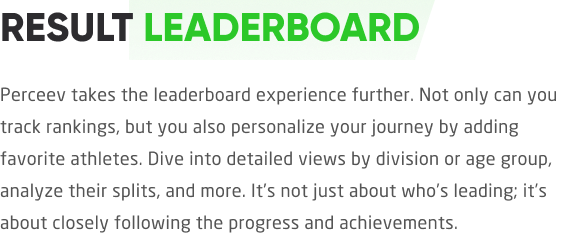 Result leaderboard description